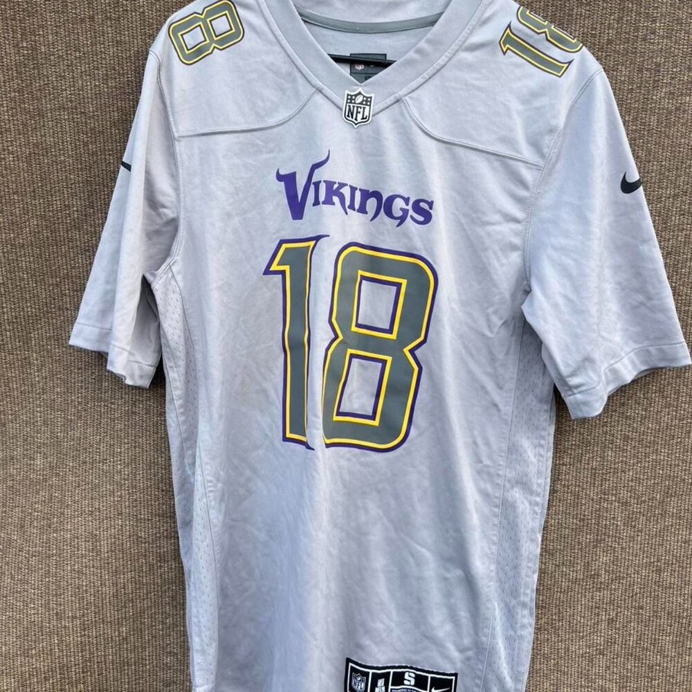 Minnesota Vikings Justin Jefferson Nike Gray Atmosphere Official NFL Game Jersey